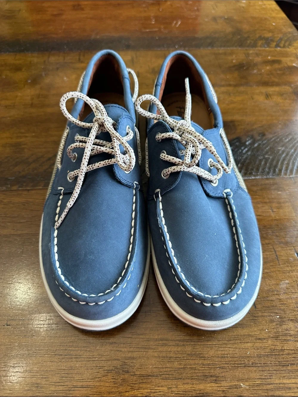 Kids Blue Moccasin-Style Boat Shoes